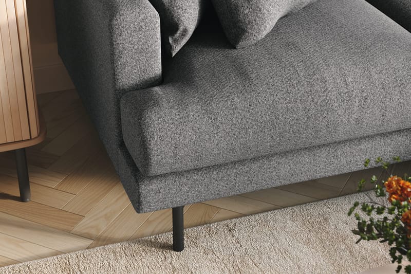 Menard 3-sits Högervänd L-formad Divansoffa i Tyg - Mörkgrå - Products - Möbler - Soffa - Divansoffa & schäslongsoffa - 3 sits soffa med divan
