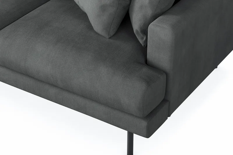 Menard 3-sits Vänstervänd L-formad Divansoffa i Manchester - Grå - Products - Möbler - Soffa - Divansoffa & schäslongsoffa - 3 sits soffa med divan