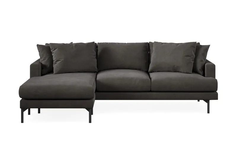 Menard 3-sits Vänstervänd L-formad Divansoffa i Manchester - Mörkgrå - Products - Möbler - Soffa - Divansoffa & schäslongsoffa - 3 sits soffa med divan