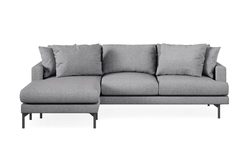 Menard 3-sits Vänstervänd L-formad Divansoffa i Tyg - Grå - Products - Möbler - Soffa - Divansoffa & schäslongsoffa - 3 sits soffa med divan