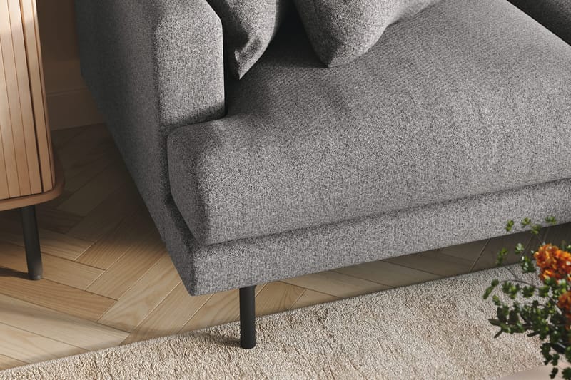 Menard 3-sits Vänstervänd L-formad Divansoffa i Tyg - Grå - Products - Möbler - Soffa - Divansoffa & schäslongsoffa - 3 sits soffa med divan