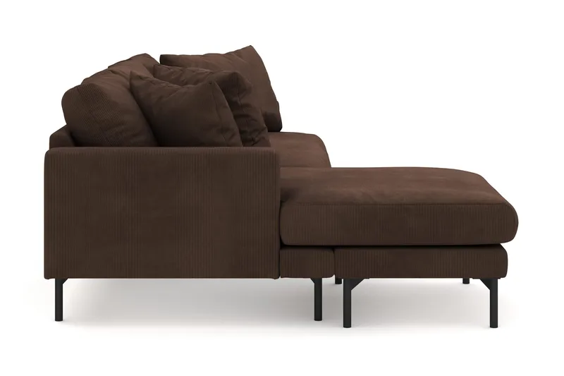 Menard 3-sits Vänstervänd L-formad Djup Divansoffa i Manchester - Brun - Products - Möbler - Soffa - Divansoffa & schäslongsoffa - 3 sits soffa med divan