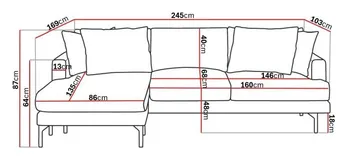 Menard 3-sits Vänstervänd L-formad Djup Divansoffa i Manchester - Brun - Products - Möbler - Soffa - Divansoffa & schäslongsoffa - 3 sits soffa med divan