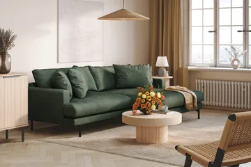 Menard 4-sits Högervänd L-formad Divansoffa i Manchester - Grön - Products - Möbler - Soffa - Divansoffa & schäslongsoffa - 4 sits soffa med divan