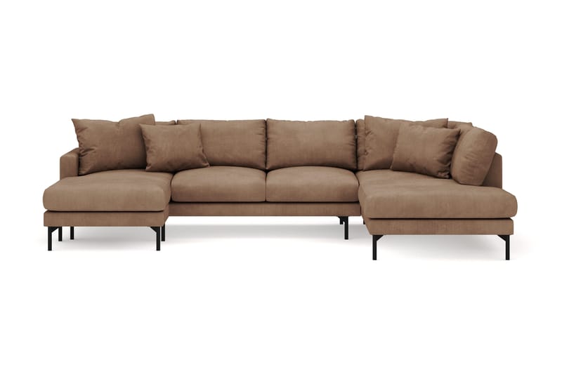 Menard 4-sits Högervänd Stor U-formad Djup Soffa med Divan och Schäslong i Manchester - Brun - Products - Möbler - Soffa - Divansoffa & schäslongsoffa - 4 sits soffa med divan