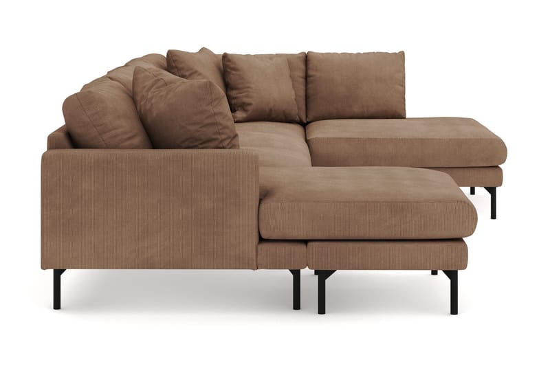 Menard 4-sits Högervänd Stor U-formad Djup Soffa med Divan och Schäslong i Manchester - Brun - Products - Möbler - Soffa - Divansoffa & schäslongsoffa - 4 sits soffa med divan
