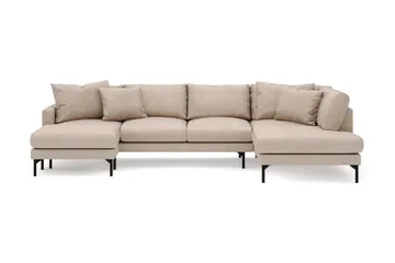 Menard 4-sits Högervänd Stor U-formad Djup Soffa med Divan och Schäslong i Tyg