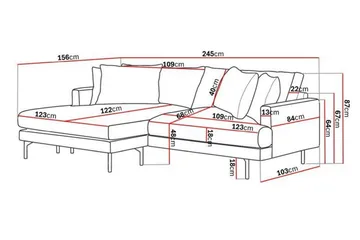 Menard 4-sits Vänstervänd L-formad Divansoffa i Manchester - Mörkgrön - Products - Möbler - Soffa - Divansoffa & schäslongsoffa - 4 sits soffa med divan