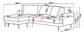 Menard 4-sits Vänstervänd L-formad Djup Divansoffa i Manchester - Brun - Products - Möbler - Soffa - Divansoffa & schäslongsoffa - 4 sits soffa med divan