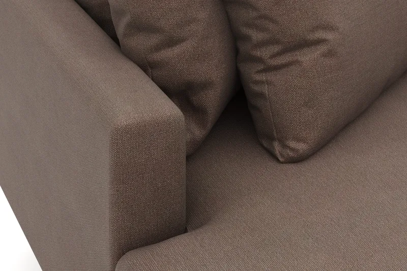 Menard 4-sits Vänstervänd L-formad Djup Divansoffa i Tyg - Brun - Products - Möbler - Soffa - Divansoffa & schäslongsoffa - 3 sits soffa med divan
