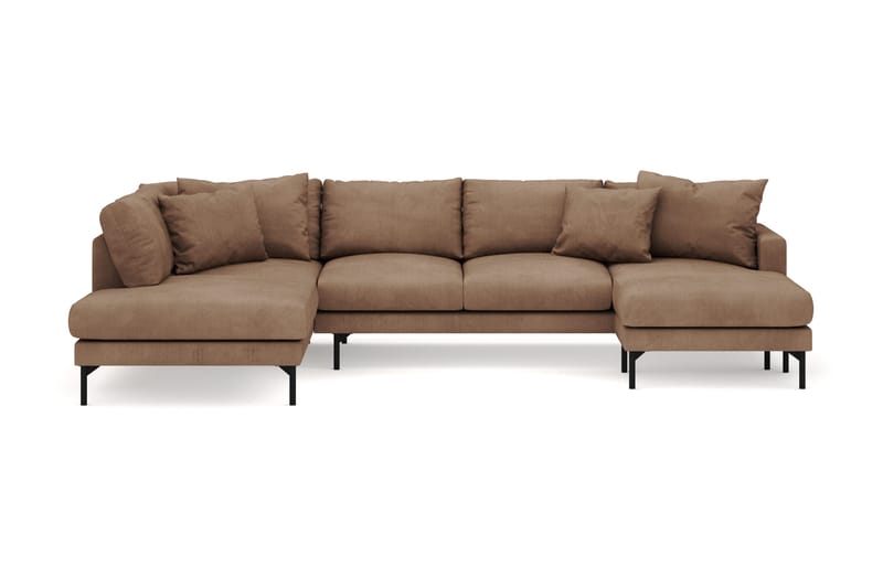 Menard 4-sits Vänstervänd Stor U-formad Djup Large Soffa med Divan och Schäslong i Manchester - Brun - Products - Möbler - Soffa - Divansoffa & schäslongsoffa - 4 sits soffa med divan