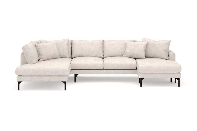Menard 4-sits Vänstervänd Stor U-formad Djup Large Soffa med Divan och Schäslong i Tyg - Beige - Products - Möbler - Soffa - Divansoffa & schäslongsoffa - 4 sits soffa med divan