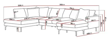 Menard 4-sits Vänstervänd Stor U-formad Djup Large Soffa med Divan och Schäslong i Tyg - Beige - Products - Möbler - Soffa - Divansoffa & schäslongsoffa - 4 sits soffa med divan
