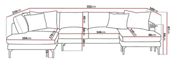 Menard 4-sits Vänstervänd Stor U-formad Djup Large Soffa med Divan och Schäslong i Tyg - Brun - Products - Möbler - Soffa - Divansoffa & schäslongsoffa - 4 sits soffa med divan