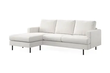 Menard Compact 3-sits Vänstervänd L-formad Divansoffa i Bouclé - Vit - Products - Möbler - Soffa - Divansoffa & schäslongsoffa - 3 sits soffa med divan