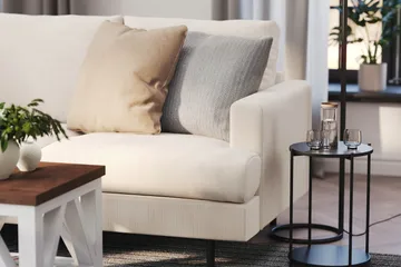 Menard Compact 3-sits Vänstervänd L-formad Divansoffa i Manchester - Beige - Products - Möbler - Soffa - Divansoffa & schäslongsoffa - 3 sits soffa med divan