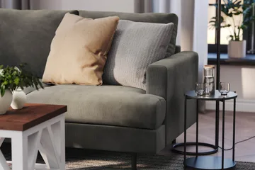 Menard Compact 3-sits Vänstervänd L-formad Divansoffa i Manchester - Grå - Products - Möbler - Soffa - Divansoffa & schäslongsoffa - 3 sits soffa med divan