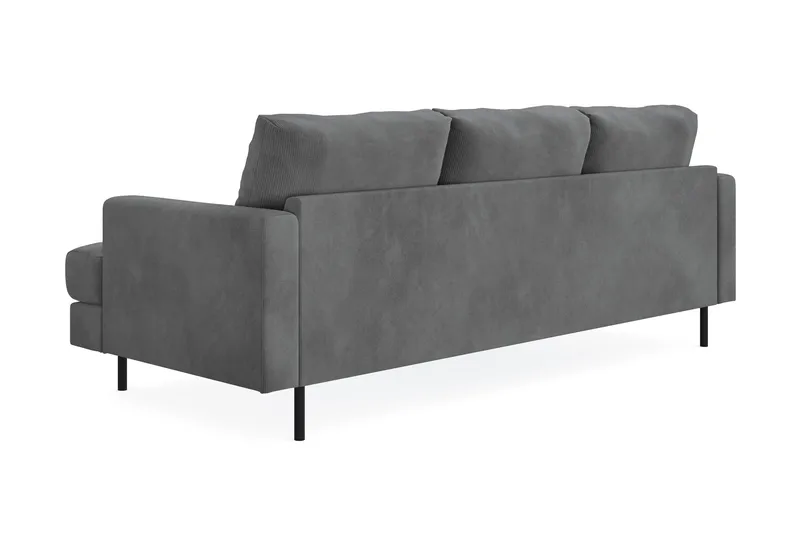 Menard Compact 3-sits Vänstervänd L-formad Divansoffa i Manchester - Grå - Products - Möbler - Soffa - Divansoffa & schäslongsoffa - 3 sits soffa med divan