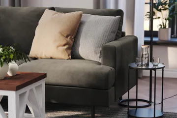 Menard Compact 3-sits Vänstervänd L-formad Divansoffa i Manchester - Mörkgrå - Products - Möbler - Soffa - Divansoffa & schäslongsoffa - 3 sits soffa med divan