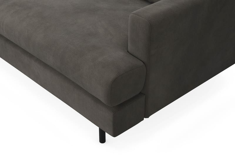 Menard Compact 3-sits Vänstervänd L-formad Divansoffa i Manchester - Mörkgrå - Products - Möbler - Soffa - Divansoffa & schäslongsoffa - 3 sits soffa med divan