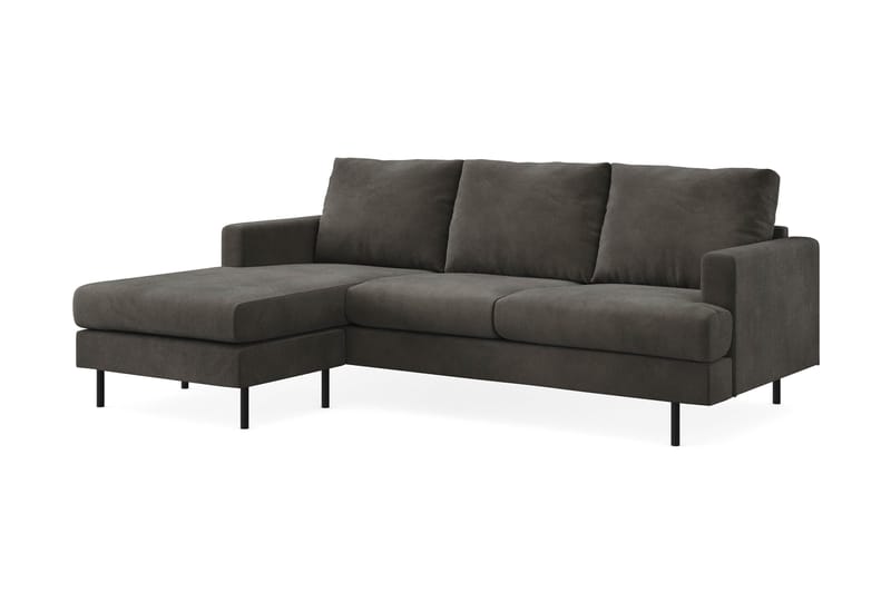 Menard Compact 3-sits Vänstervänd L-formad Divansoffa i Manchester - Mörkgrå - Products - Möbler - Soffa - Divansoffa & schäslongsoffa - 3 sits soffa med divan