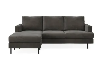 Menard Compact 3-sits Vänstervänd L-formad Divansoffa i Manchester - Mörkgrå - Products - Möbler - Soffa - Divansoffa & schäslongsoffa - 3 sits soffa med divan