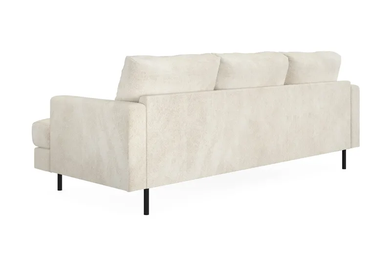 Menard Compact 3-sits Vänstervänd L-formad Divansoffa i Sammet - Krämvit - Products - Möbler - Soffa - Divansoffa & schäslongsoffa - 3 sits soffa med divan