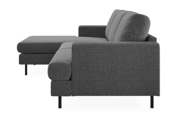 Menard Compact 3-sits Vänstervänd L-formad Divansoffa i Tyg - Mörkgrå - Products - Möbler - Soffa - Divansoffa & schäslongsoffa - 3 sits soffa med divan