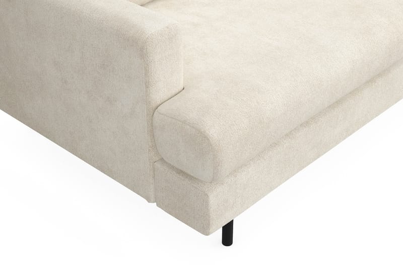 Menard Compact 4-sits Högervänd L-formad Schäslongsoffa i Sammet - Krämvit - Products - Möbler - Soffa - Divansoffa & schäslongsoffa - 4 sits soffa med divan