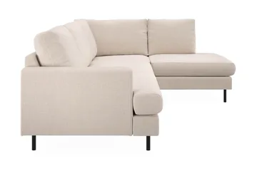 Menard Compact 4-sits Högervänd L-formad Schäslongsoffa i Tyg - Beige - Products - Möbler - Soffa - Divansoffa & schäslongsoffa - 4 sits soffa med divan