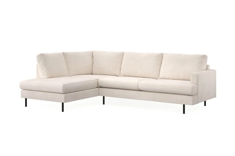 Menard Compact 4-sits Vänstervänd L-formad Schäslongsoffa i Manchester - Beige - Products - Möbler - Soffa - Divansoffa & schäslongsoffa - 4 sits soffa med divan
