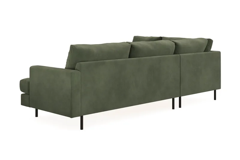 Menard Compact 4-sits Vänstervänd L-formad Schäslongsoffa i Manchester - Grön - Products - Möbler - Soffa - Divansoffa & schäslongsoffa - 4 sits soffa med divan
