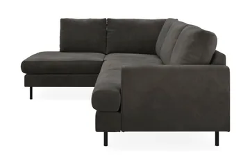 Menard Compact 4-sits Vänstervänd L-formad Schäslongsoffa i Manchester - Mörkgrå - Products - Möbler - Soffa - Divansoffa & schäslongsoffa - 4 sits soffa med divan