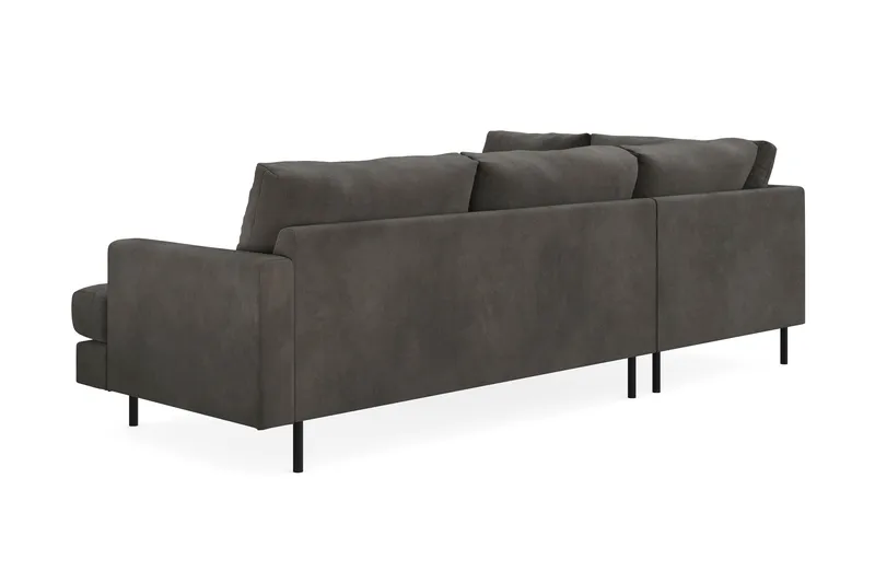 Menard Compact 4-sits Vänstervänd L-formad Schäslongsoffa i Manchester - Mörkgrå - Products - Möbler - Soffa - Divansoffa & schäslongsoffa - 4 sits soffa med divan