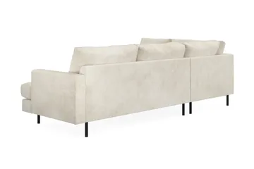 Menard Compact 4-sits Vänstervänd L-formad Schäslongsoffa i Sammet - Krämvit - Products - Möbler - Soffa - Divansoffa & schäslongsoffa - 4 sits soffa med divan