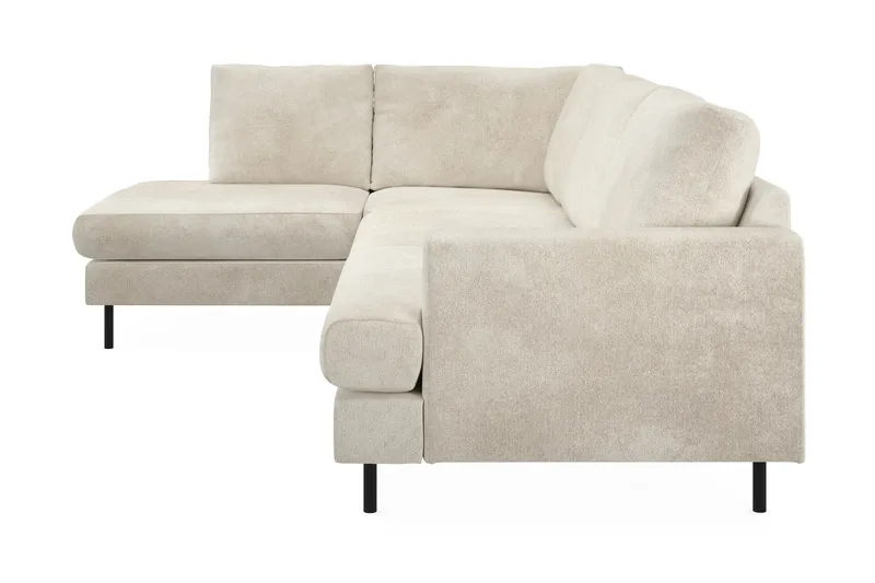 Menard Compact 4-sits Vänstervänd L-formad Schäslongsoffa i Sammet - Krämvit - Products - Möbler - Soffa - Divansoffa & schäslongsoffa - 4 sits soffa med divan