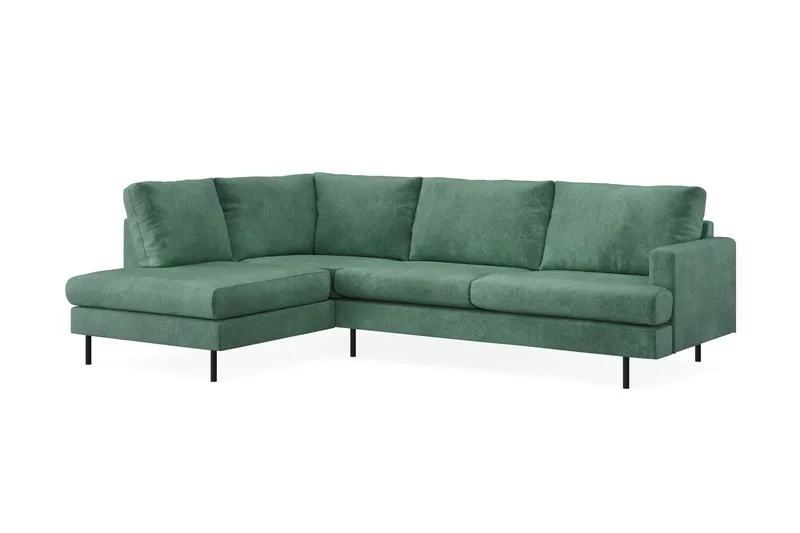 Menard Compact 4-sits Vänstervänd L-formad Schäslongsoffa i Sammet - Mörkgrön - Products - Möbler - Soffa - Divansoffa & schäslongsoffa - 4 sits soffa med divan