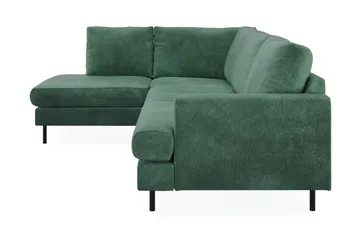 Menard Compact 4-sits Vänstervänd L-formad Schäslongsoffa i Sammet - Mörkgrön - Products - Möbler - Soffa - Divansoffa & schäslongsoffa - 4 sits soffa med divan