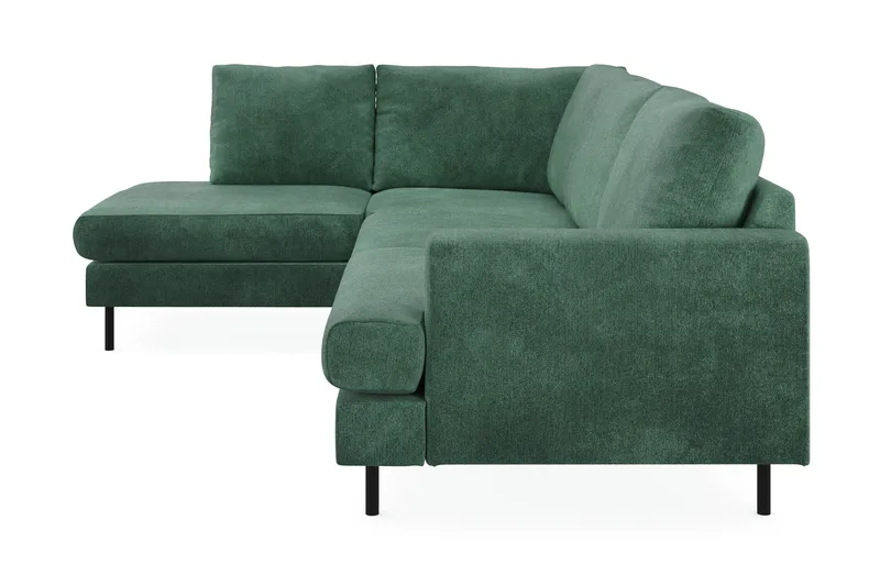 Menard Compact 4-sits Vänstervänd L-formad Schäslongsoffa i Sammet - Mörkgrön - Products - Möbler - Soffa - Divansoffa & schäslongsoffa - 4 sits soffa med divan