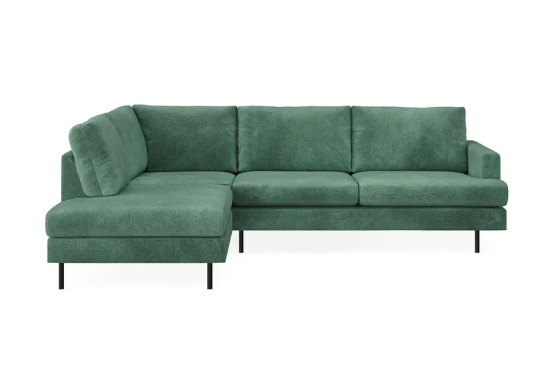 Menard Compact 4-sits Vänstervänd L-formad Schäslongsoffa i Sammet - Mörkgrön - Products - Möbler - Soffa - Divansoffa & schäslongsoffa - 4 sits soffa med divan