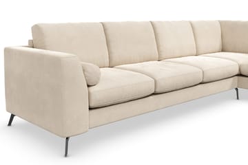 Ocean Lyx 4-sits Högervänd L-formad Schäslongsoffa i Sammet - Beige - Products - Möbler - Soffa - Divansoffa & schäslongsoffa - 4 sits soffa med divan