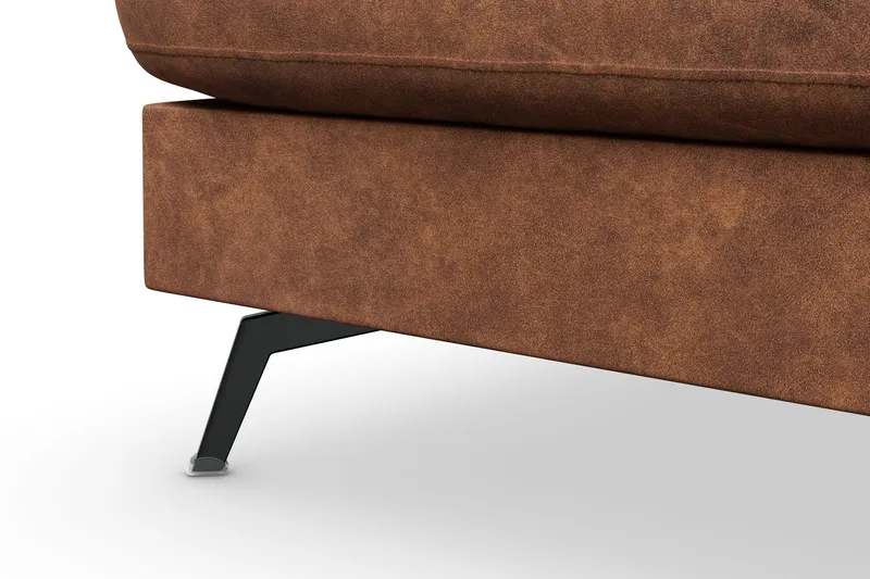Ocean Lyx 4-sits Vänstervänd L-formad Schäslongsoffa i Konstläder - Brun - Products - Möbler - Soffa - Divansoffa & schäslongsoffa - 4 sits soffa med divan