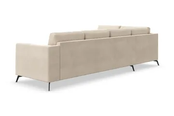 Ocean Lyx 4-sits Vänstervänd L-formad Schäslongsoffa i Sammet - Beige - Products - Möbler - Soffa - Divansoffa & schäslongsoffa - 4 sits soffa med divan