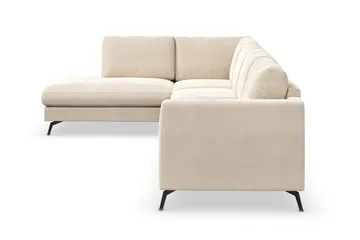 Ocean Lyx 4-sits Vänstervänd L-formad Schäslongsoffa i Sammet - Beige - Products - Möbler - Soffa - Divansoffa & schäslongsoffa - 4 sits soffa med divan