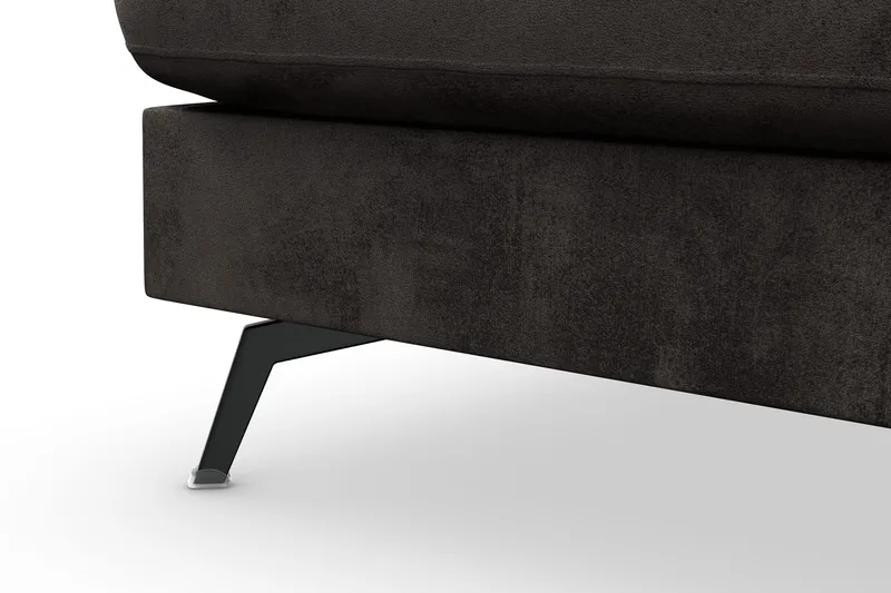 Ocean Lyx 4-sits Vänstervänd L-formad Schäslongsoffa i Sammet - Mörkgrå - Products - Möbler - Soffa - Divansoffa & schäslongsoffa - 4 sits soffa med divan