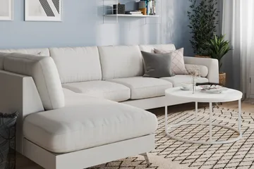 Ocean Lyx 4-sits Vänstervänd L-formad Schäslongsoffa i Tyg - Ljusgrå - Products - Möbler - Soffa - Divansoffa & schäslongsoffa - 4 sits soffa med divan