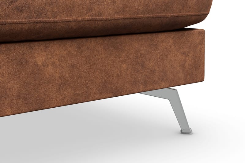 Ocean Lyx 5-sits Högervänd L-formad Schäslongsoffa i Konstläder - Brun - Products - Möbler - Soffa - Divansoffa & schäslongsoffa - 4 sits soffa med divan
