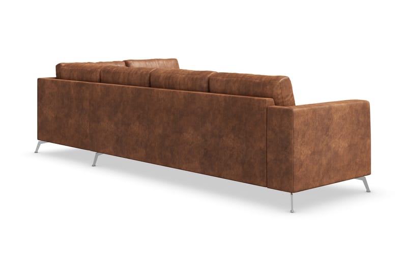 Ocean Lyx 5-sits Högervänd L-formad Schäslongsoffa i Konstläder - Brun - Products - Möbler - Soffa - Divansoffa & schäslongsoffa - 4 sits soffa med divan