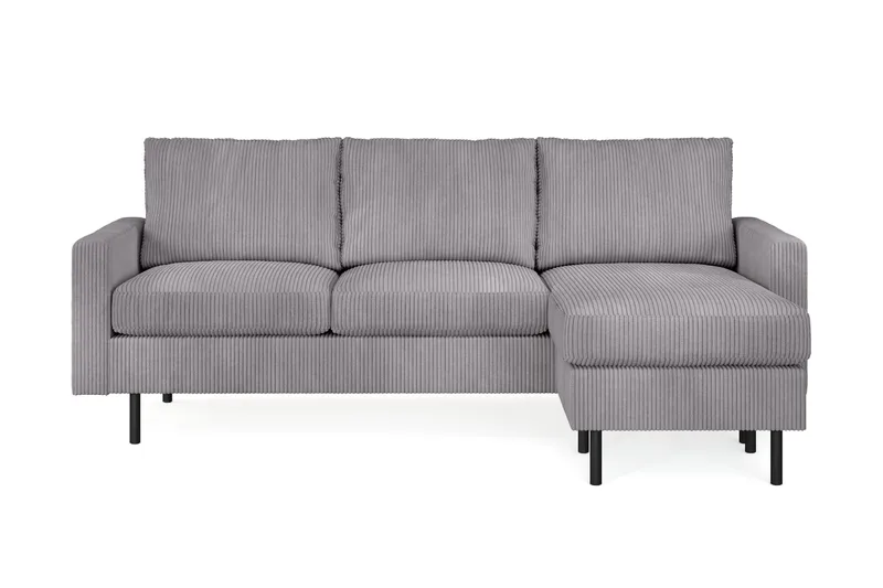 Peppe 3-sits Vändbar L-formad Divansoffa i Manchester - Mörkgrå - Products - Möbler - Soffa - Divansoffa & schäslongsoffa - 3 sits soffa med divan