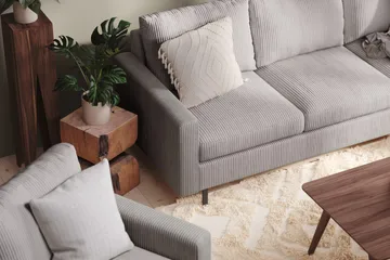 Peppe 4-sits Högervänd L-formad Schäslongsoffa i Manchester - Mörkgrå - Products - Möbler - Soffa - Divansoffa & schäslongsoffa - 4 sits soffa med divan